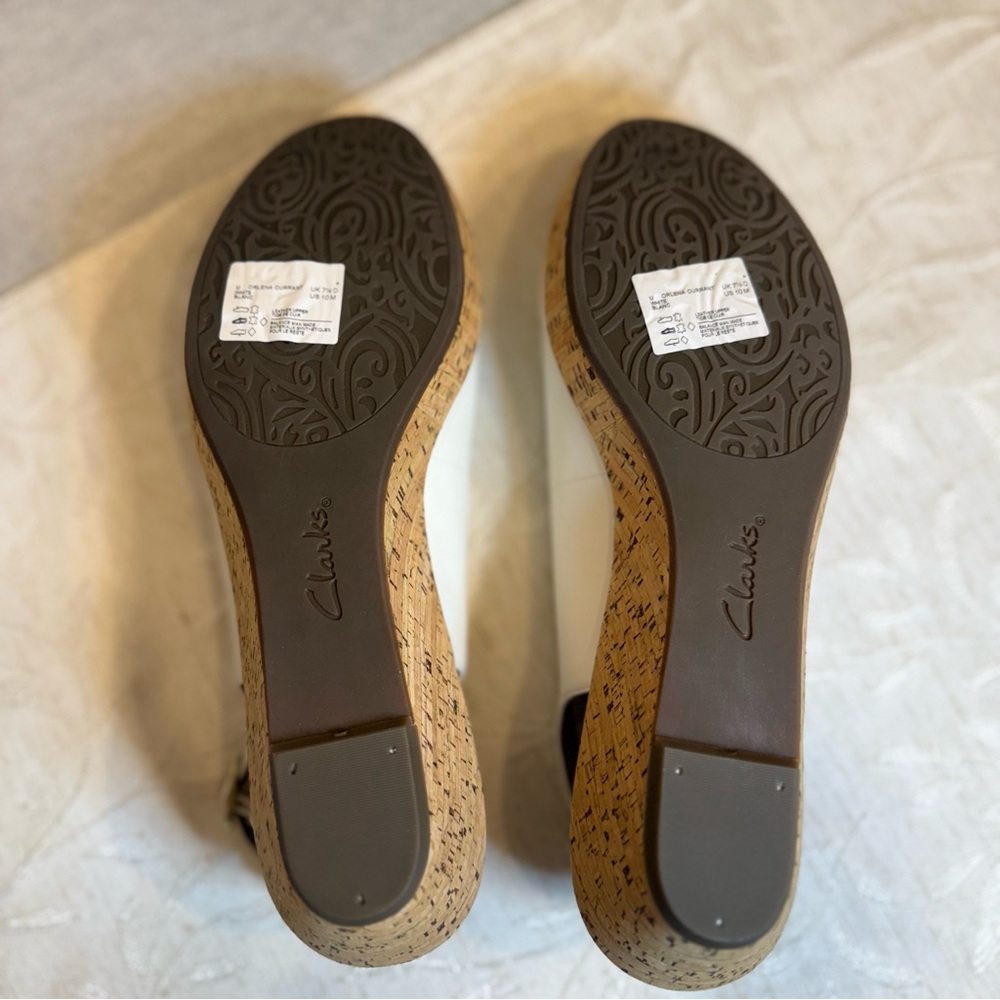 Clarks Artisan Orlena Currant White Cork Sandal Slingback Size 10 NIB - Picture 7 of 13
